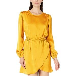 Michael Kors Satin Flounce Dress in Marigold